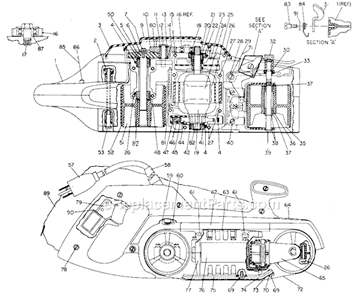 Page A Diagram and Parts List for G-7451 Type 3 Black and Decker Belt or Drum Sander